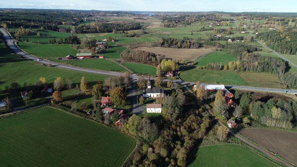 Flygbild över Bredestad, Aneby kommun