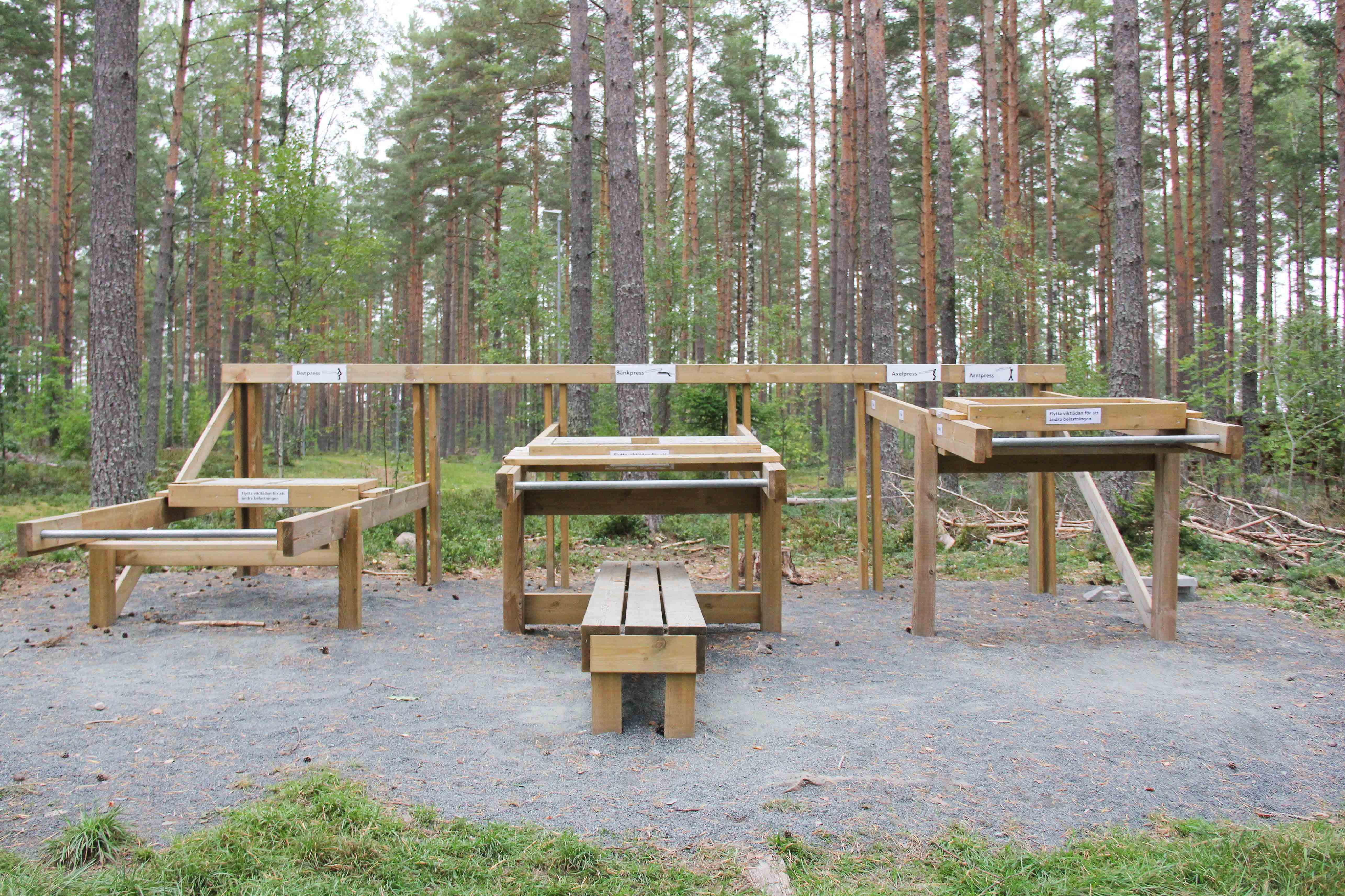 Bild på utegymmet som finns i naturreservatet.