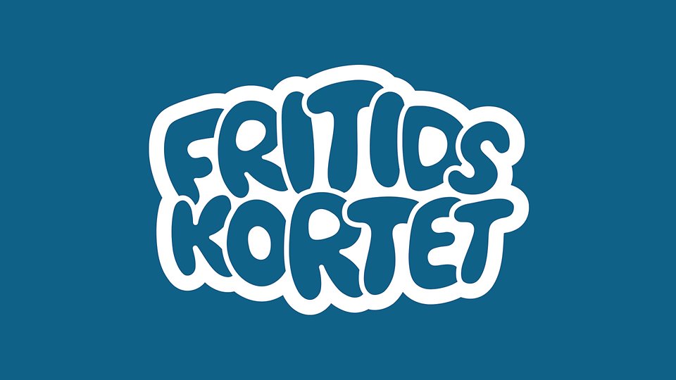 Illustrerad bild med texten "fritidskortet". Illustration